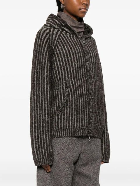 OUR LEGACY striped knitted hoodie - Brown - zdjęcie produktu nr 2