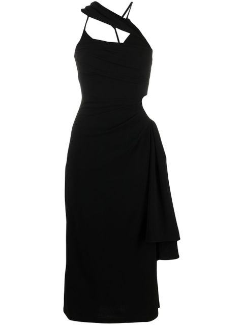 Jacquemus Abanada draped asymmetric dress - Black - zdjęcie produktu nr 1