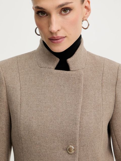 Morgan płaszcz z dodatkiem wełny kolor beżowy GUERTA