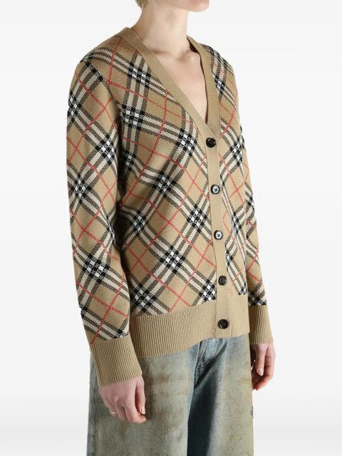 Burberry check-pattern cardigan - Neutrals