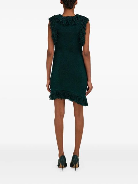 Ferragamo fringe-detail mini dress - Green