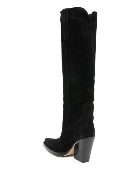 Paris Texas pointed-toe leather boots - Black