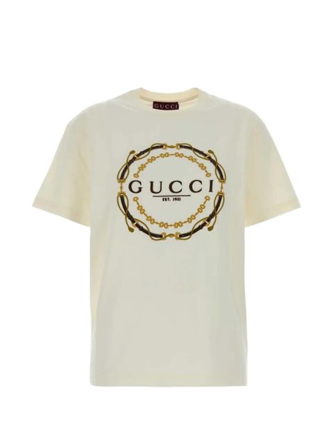 Gucci graphic-print cotton T-shirt - Neutrals - zdjęcie produktu nr 1