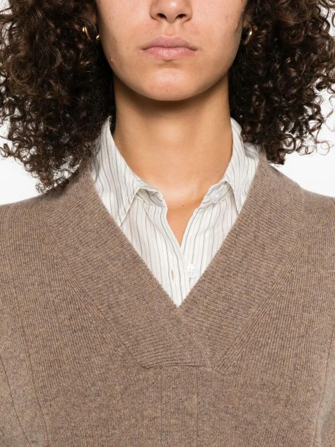 Max Mara ribbed V-neck jumper - Brown