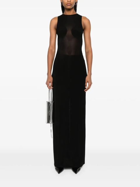 Jean Paul Gaultier semi-sheer maxi dress - Black - zdjęcie produktu nr 2