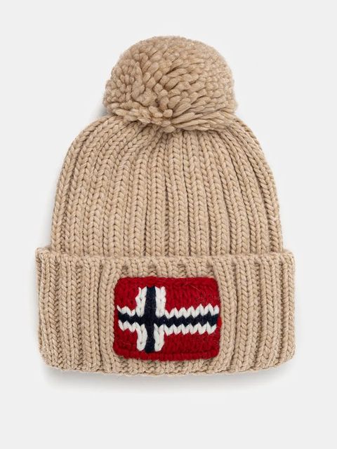 Napapijri czapka Semiury 5 kolor beżowy z grubej dzianiny NP0A4GKBN1J1 - zdjęcie produktu nr 1