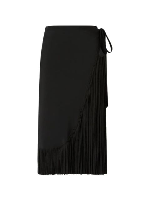 PINKO Bacedasco fringe wrap skirt - Black