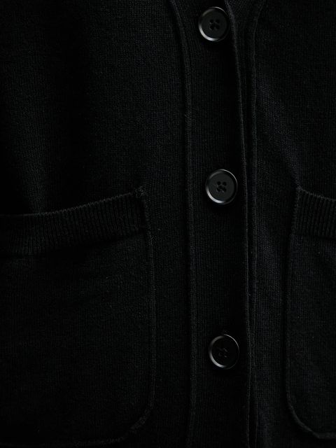 Sisley kardigan z domieszką wełny damski kolor czarny lekki 1KHTM602P