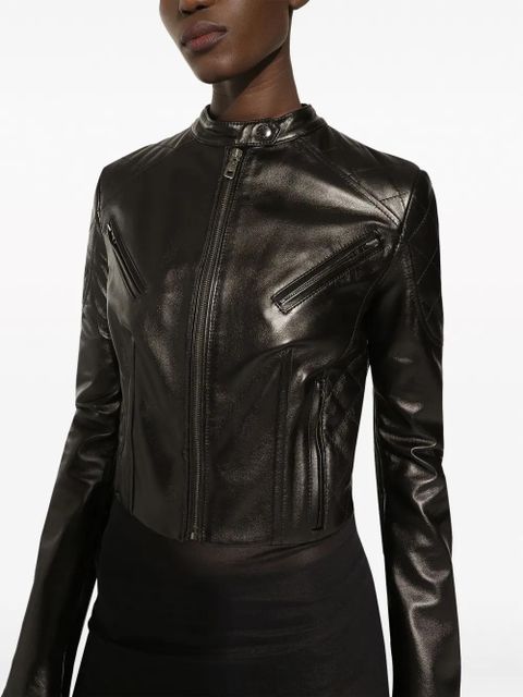 Dolce & Gabbana zip-up leather jacket - Black