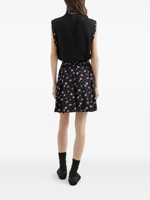 Dolce & Gabbana floral-print mini skirt - Black