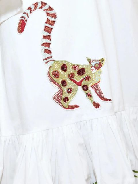 ALEMAIS Camelia embroidered ruffled dress - White