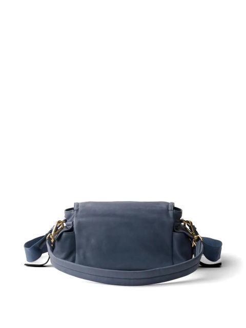 Prada Explore medium nappa leather shoulder bag with flap - Blue