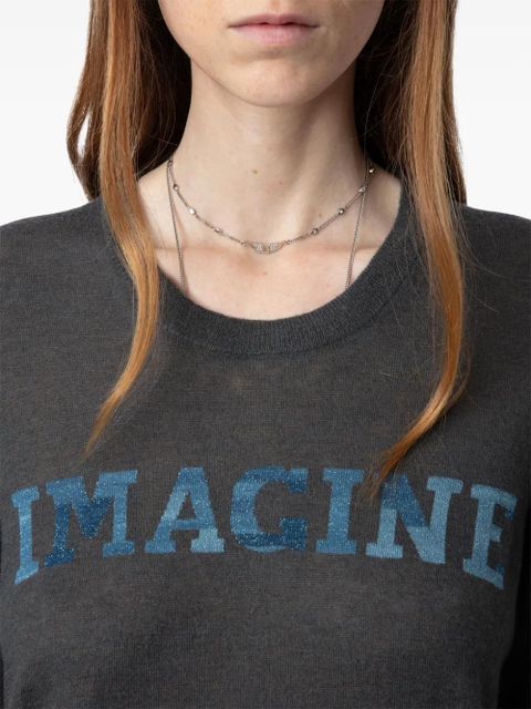 Zadig&Voltaire Ida cashmere top - Grey