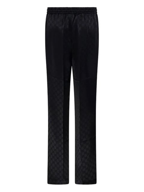 Gucci monogram-pattern trousers - Black