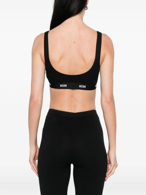 GCDS logo-band bralette - Black