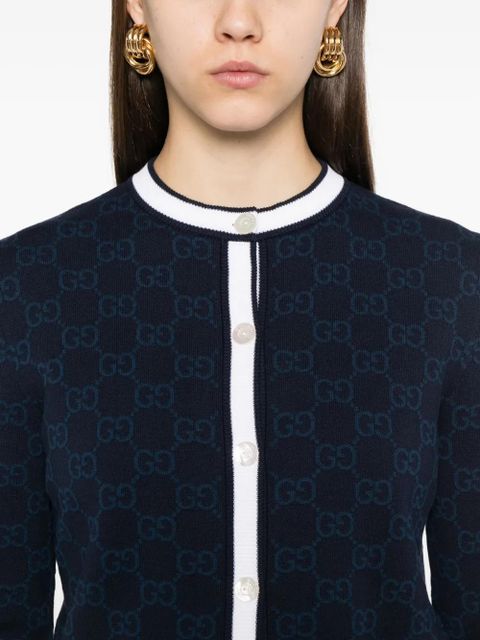 Gucci GG-pattern buttoned cardigan - Blue