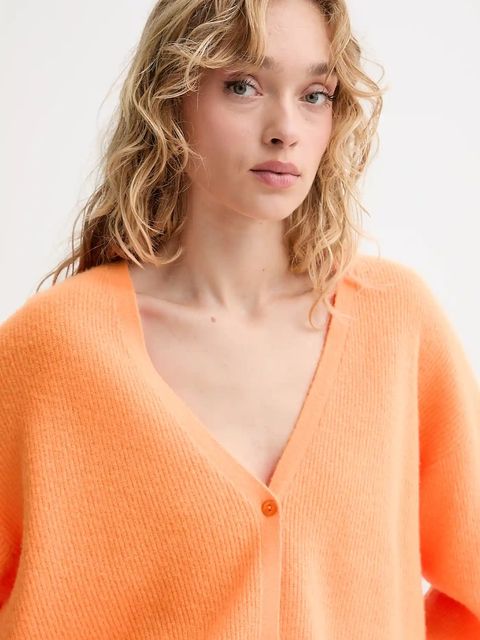 American Vintage kardigan z wełną damski kolor pomarańczowy lekki RAX19C - zdjęcie produktu nr 2