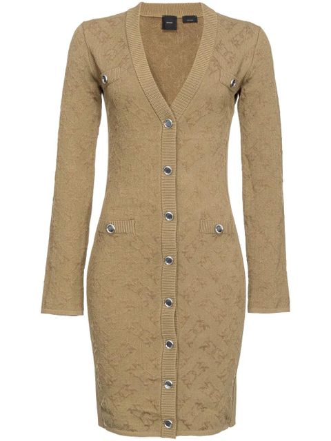 PINKO jacquard-logo cardigan dress - Neutrals - zdjęcie produktu nr 1