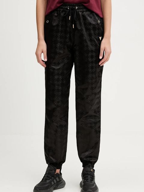 Guess spodnie AOP damskie kolor czarny proste high waist V5YB14 WHFU0 - zdjęcie produktu nr 1