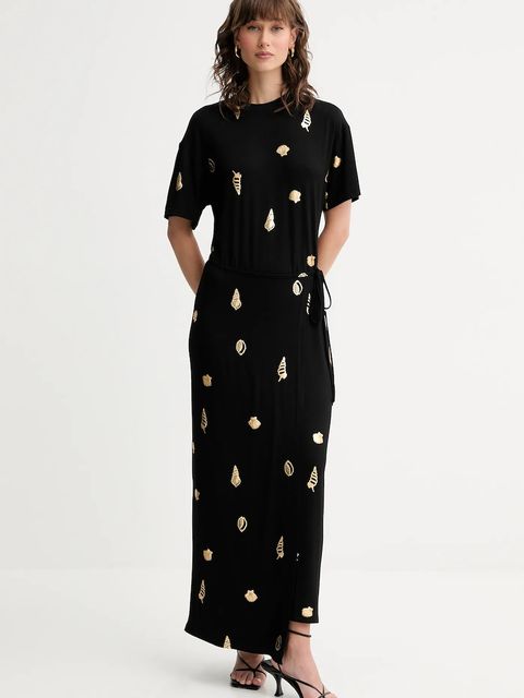 Never Fully Dressed sukienka Leia kolor czarny maxi prosta NFDDR2207 - zdjęcie produktu nr 1