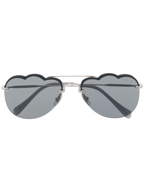 Miu Miu Eyewear mirrored cloud-frame sunglasses - Silver - zdjęcie produktu nr 1