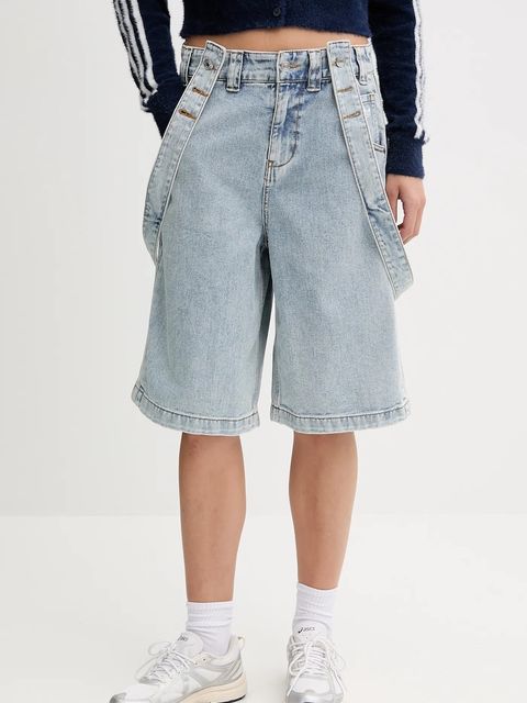 adidas Originals ogrodniczki jeansowe Pride x Jeremy Scott kolor niebieski JY2022