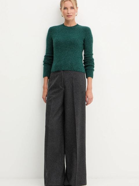 Patrizia Pepe sweter z dodatkiem wełny z alpaki damski kolor zielony ciepły 2K0328 K294 - zdjęcie produktu nr 2