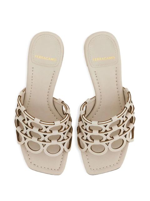 Ferragamo Gancini cut-out block-heel sandals - Neutrals