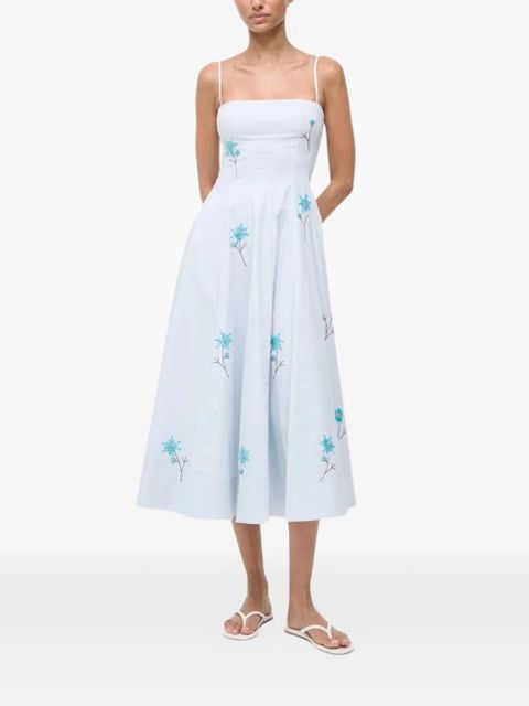 STAUD Wylie floral midi dress - Blue - zdjęcie produktu nr 2
