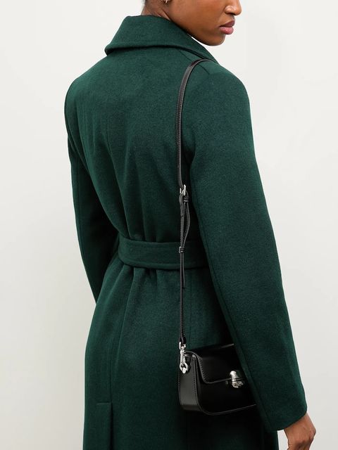 Answear Lab płaszcz wełniany kolor zielony przejściowy dwurzędowy