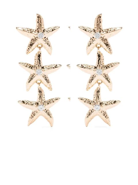 Self-Portrait starfish-drop earrings - Gold