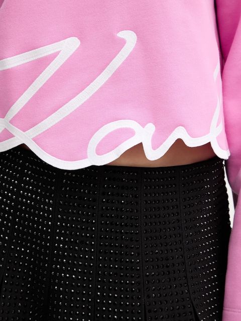 Karl Lagerfeld bluza damska kolor różowy z aplikacją A4W20039