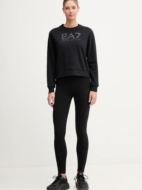 EA7 Emporio Armani bluza damska kolor czarny z aplikacją AF16442.7W000542 - zdjęcie produktu nr 2