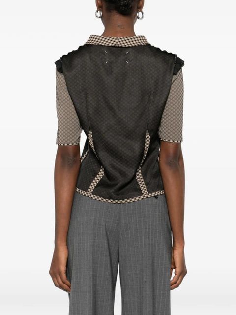 Maison Margiela checked panelled shirt - Black