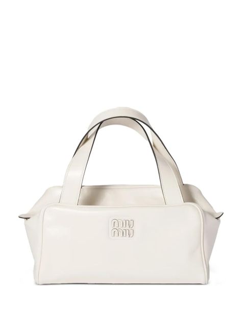 Miu Miu leather top-handle zip tote bag - White - zdjęcie produktu nr 1