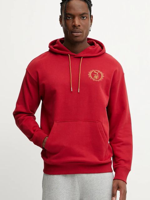 Puma bluza bawełniana PUMA x HARRY POTTER kolor bordowy z kapturem z aplikacją 630093