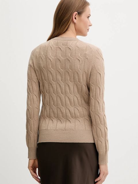 Tommy Hilfiger kardigan wełniany damski kolor beżowy WW0WW47463