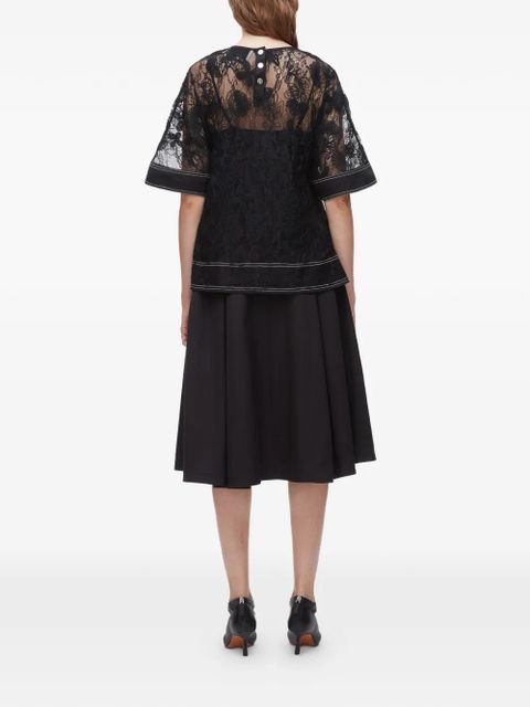 3.1 Phillip Lim lace-appliqué top - Black