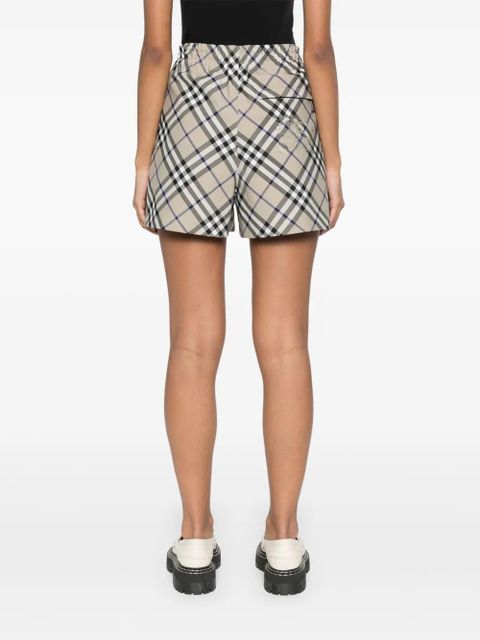 Burberry check deck shorts - Grey