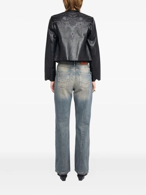 Zadig&Voltaire embroidered-details leather jacket - Black