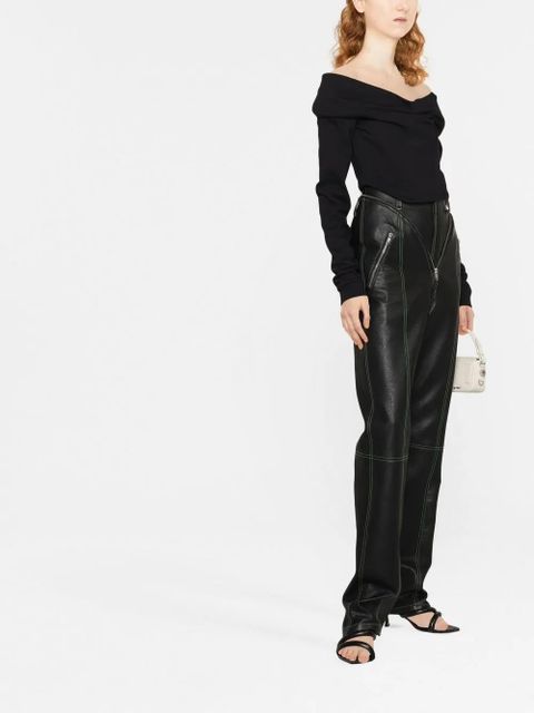 GCDS off-shoulder cropped sweatshirt - Black