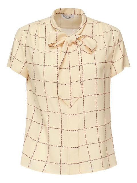 Loro Piana Febe pussy-bow silk blouse - Neutrals - zdjęcie produktu nr 1