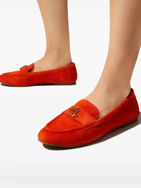 Lauren Ralph Lauren Averi III logo-plaque suede loafers - Orange