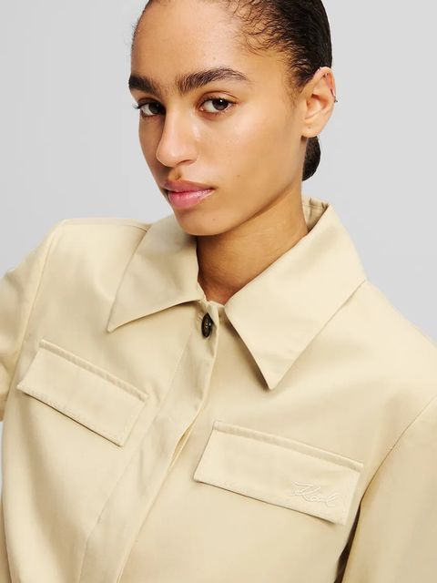 Karl Lagerfeld kurtka kolor beżowy przejściowa A2W14006