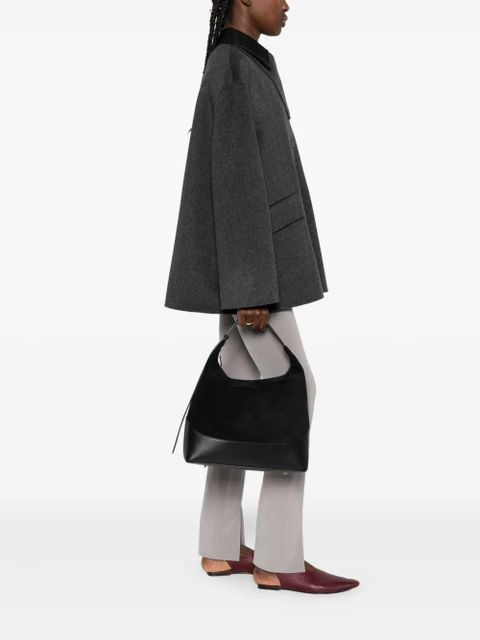 Elleme large Loop suede leather shoulder bag - Black