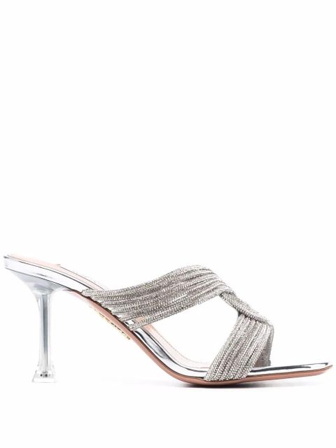 Aquazzura woven-detail high-heel sandals - Grey - zdjęcie produktu nr 1