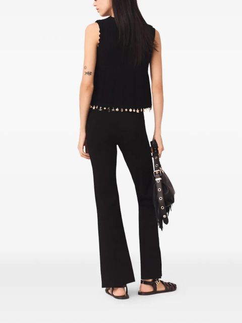 Maje slit-hem flared trousers - Black