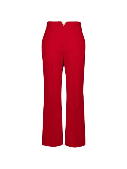 Valentino Garavani V-detail wool-crepe trousers - Red - zdjęcie produktu nr 1