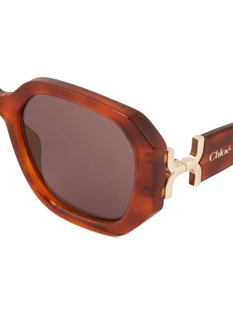 Chloé geometric-frame sunglasses - Brown