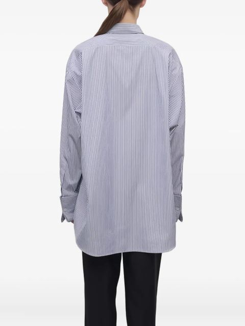 The Row stripe-pattern cotton shirt - Blue